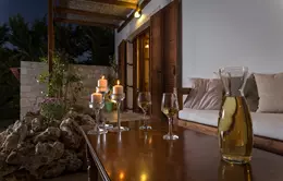 Amazing Villas In Crete Villa Citrus Exterrior Details At Dusk